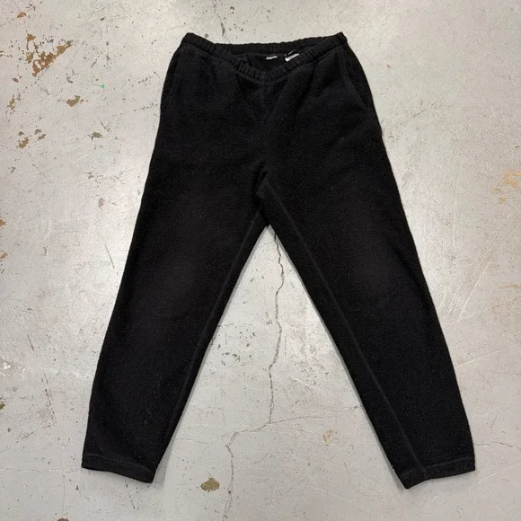 Vintage Patagonia Made in USA Fleece Pants Black Joggers Men's Size Medium